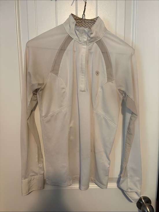 Ariat Tops - Ariat Cream Long-Sleeve Quarter Zip Performance Top